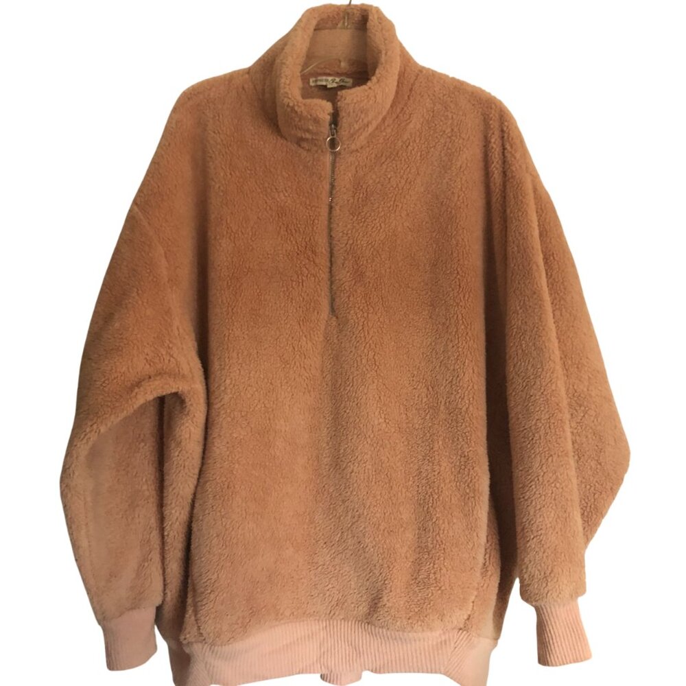 Express Teddy Bear Women's Jacket with Zipper & Pockets Size Large